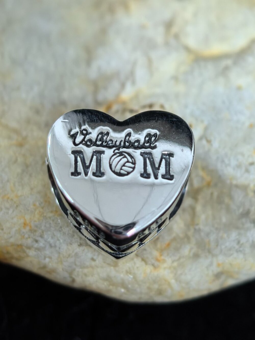 Pandora Volleyball Mom Exclusive Travel Heart Charm, S925 Silver (Women's)